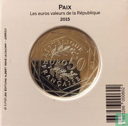 Frankrijk 50 euro 2015 "De vrede, Idéfix" - Afbeelding 1