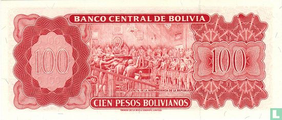 Bolivia 100 Pesos Bolivianos (Milton Paz & Vizcarra) - Afbeelding 2