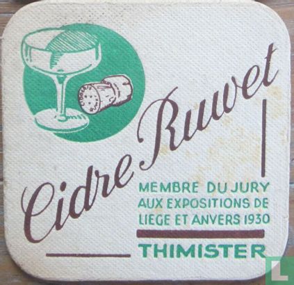Cidre ruwet - membre du jury aux expositions de Liege et Anvers 1930