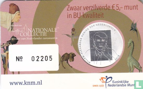 Nederland 5 euro 2016 (coincard - BU) "500th anniversary of the death of the Dutch painter Hieronymus Bosch" - Afbeelding 2