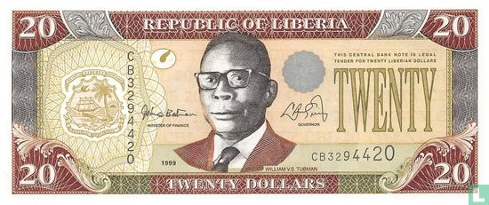 Liberia 20 Dollars - Bild 1