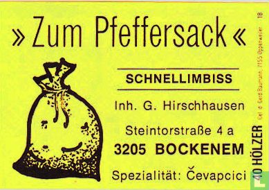 "Zum Pfeffersack" - G. Hirschhausen