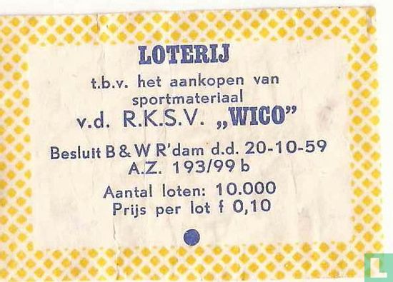 Loterij tbv R.K.S.V. Wico