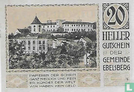 Ebelsberg 20 Heller 1920 - Afbeelding 2