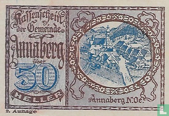 Annaberg 50 Heller 1920 - Afbeelding 1