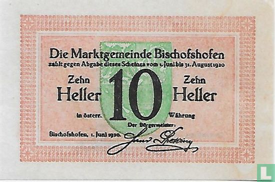 Bischofshofen 10 Heller 1920 - Image 1