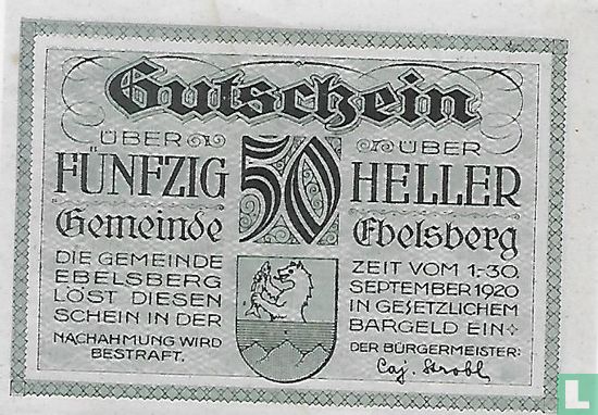 Ebelsberg 50 Heller 1920 - Image 1