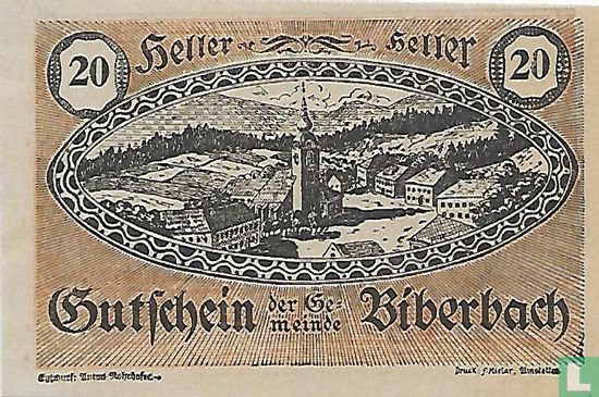 Biberbach 20 Heller 1920 - Image 1
