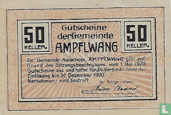 Ampflwang 50 Heller 1920 - Afbeelding 2