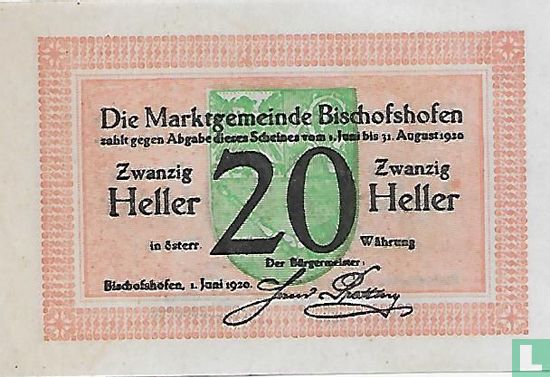 Bischofshofen 20 Heller 1920 - Image 1