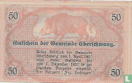 Eberschwang 50 Heller 1920 - Image 2