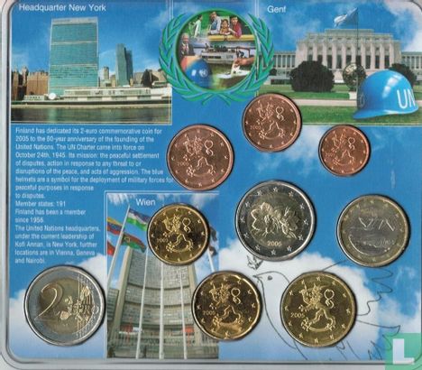 Finland mint set 2005 "60th anniversary of the UN and 50 - year Finnish EU membership" - Image 1