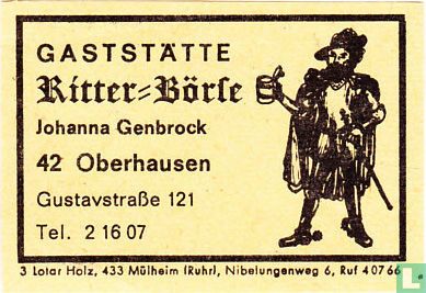 Gaststätte Ritter=Börle - Johanna Genbrock