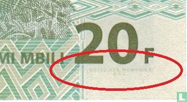 Congo 20 Francs (HdM) - Afbeelding 3