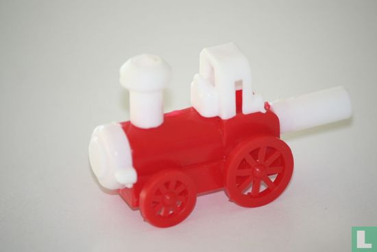 Locomotief rood - wit - Afbeelding 1