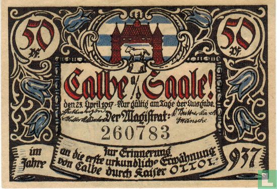 Calbe a/d Saale, Stadt - 50 Pfennig 1917 (2) - Bild 2