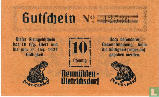 Neumühlen-Dietrichsdorf 10 Pfennig - Image 2