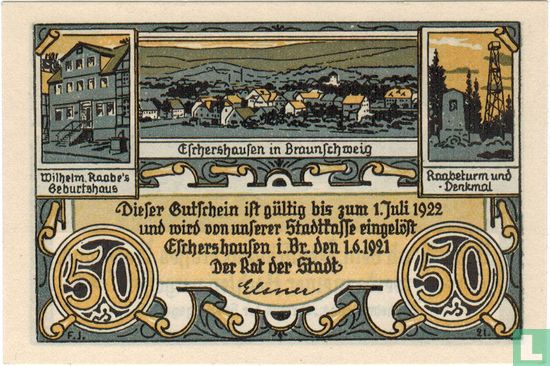 Eschershausen, Stadt - 50 Pfennig 1921 - Afbeelding 1