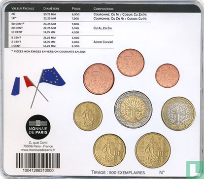 France mint set 2014 "Football World Cup in Brasil" - Image 2
