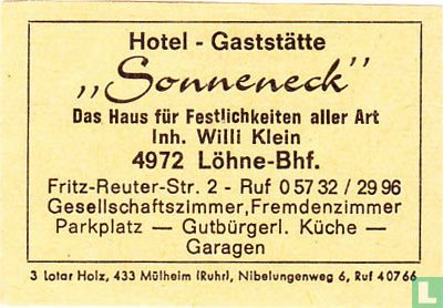 Hotel - Gaststätte Sonneneck - Willi Klein