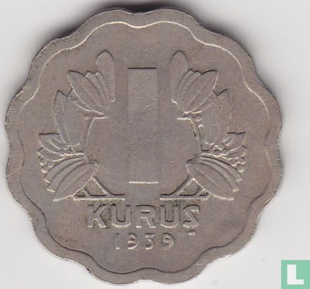 Turkije 1 kurus 1939 - Afbeelding 1