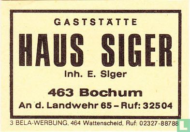 Haus Siger - E. Siger
