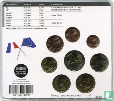 France mint set 2015 "World Money Fair of Berlin" - Image 2