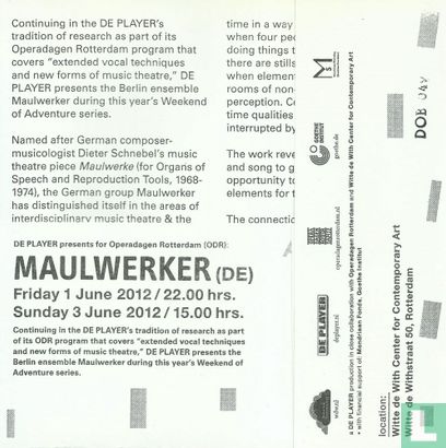 Voyage Puré, Dieter Schnebel: Maulwerker (1968-74/Version 2006), Steffi Weissmann: Apropos (2006) - Afbeelding 2