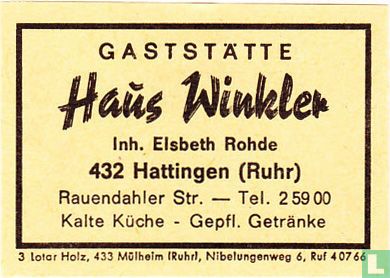 Gaststätte Haus Winkler - Elisabeth Rohde