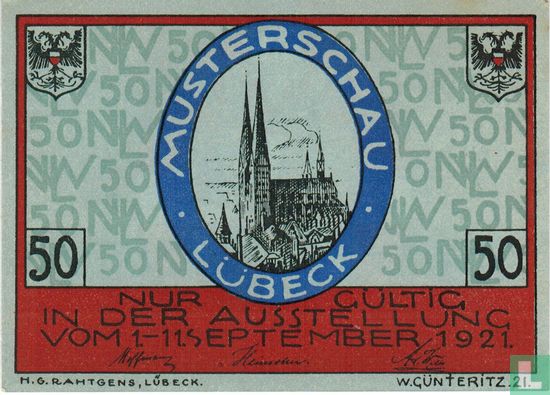 Lübeck, Musterschau - 50 Pfennig (3) 1921 - Afbeelding 2