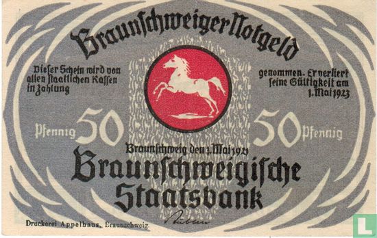 Braunschweig 50 Pfennig 1921 (h) - Afbeelding 2