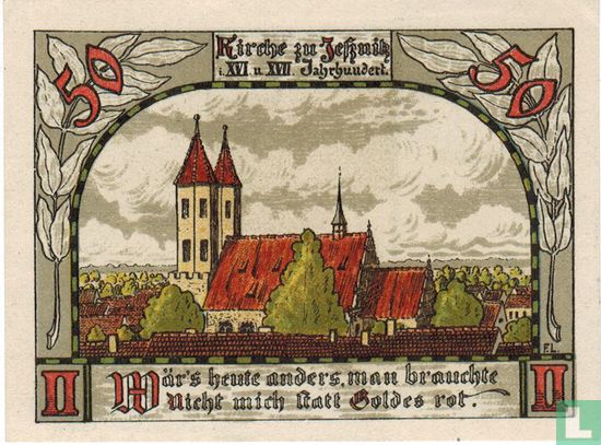 Jessnitz, Stadt - 50 Pfennig 1921 - Afbeelding 2