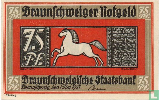 Braunschweig, série Blankenburg - 75 Pfennig 1921 (i) - Image 2