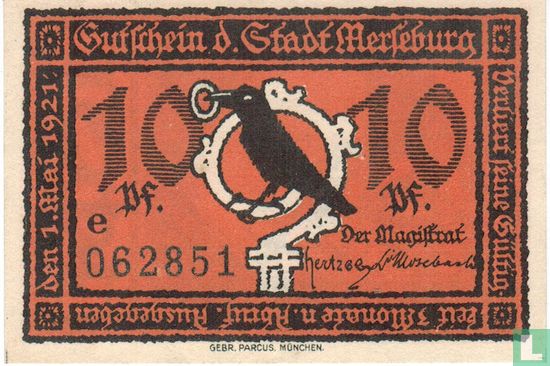Merseburg 10 Pfennig - Image 1