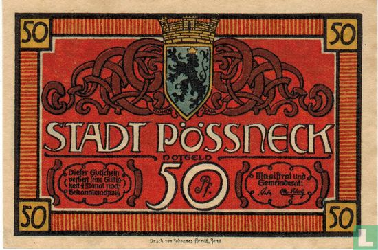 Pößneck, Stadt - 50 Pfennig ND. (1921) - Afbeelding 1
