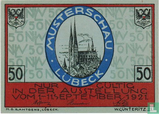 Lübeck, Musterschau -  50 Pfennig (2) 1921 - Afbeelding 2