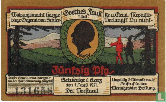 Schierke 50 Pfennig 1921 (1) - Afbeelding 2