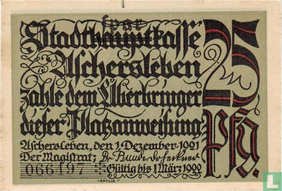 Aschersleben, Stadt - 25 Pfennig (2) 1921 - Afbeelding 2