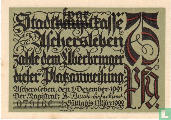 Aschersleben, Stadt - 75 Pfennig 1921 - Image 2