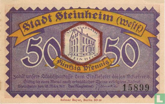 Steinheim, Ville - 50 Pfennig 1921 - Image 1