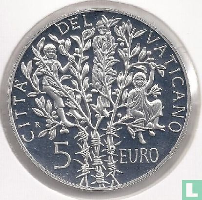 Vaticaan 5 euro 2005 (PROOF) "60th anniversary of the end of the World War II" - Afbeelding 2