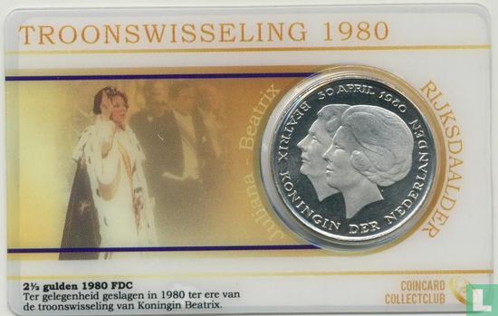 Niederlande 2½ Gulden 1980 (Coincard) "Investiture of New Queen" - Bild 1