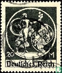 Aufdruck auf Briefmarken von Bayern