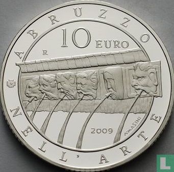 Italië 10 euro 2009 (PROOF) "L'Aquila" - Afbeelding 1