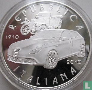 Italy 5 euro 2010 (PROOF) "100th anniversary of the founding of Alfa Romeo" - Image 1