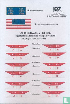 US Kavallerie 1861-1862 Regimentsstanarte und Kompaniewimpel