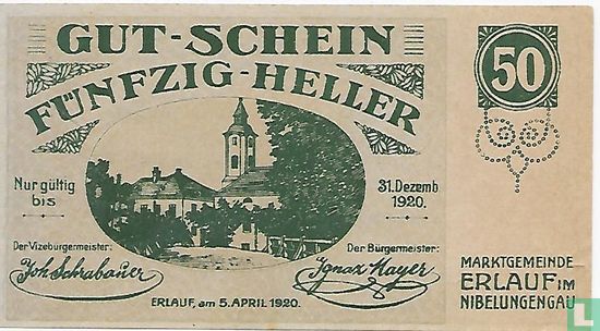 Erlauf 50 Heller 1920 - Image 1