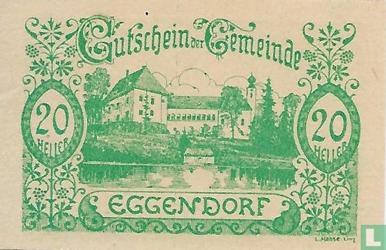 Eggendorf 20 Heller 1920 - Afbeelding 1