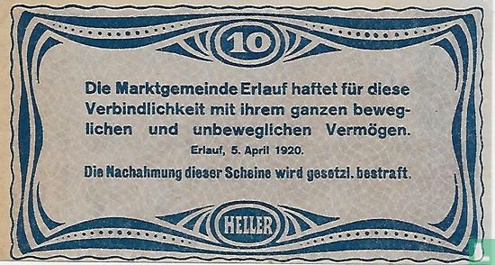 Erlauf 10 Heller 1920 - Image 2