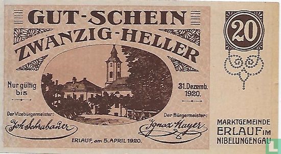 Erlauf 20 Heller 1920 - Image 1
